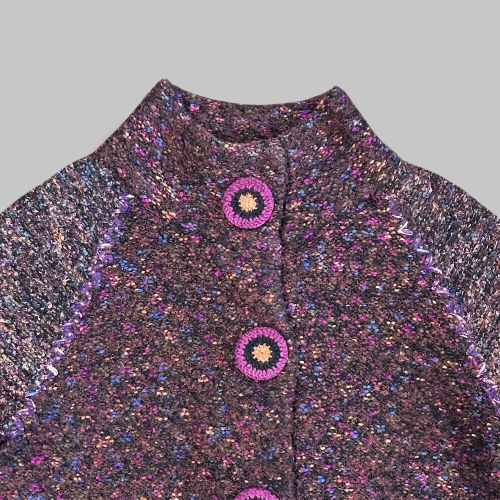 Vintage Curio Multicolor Tweed Knit Jacket – Women’s Size M - Picture 3 of 6